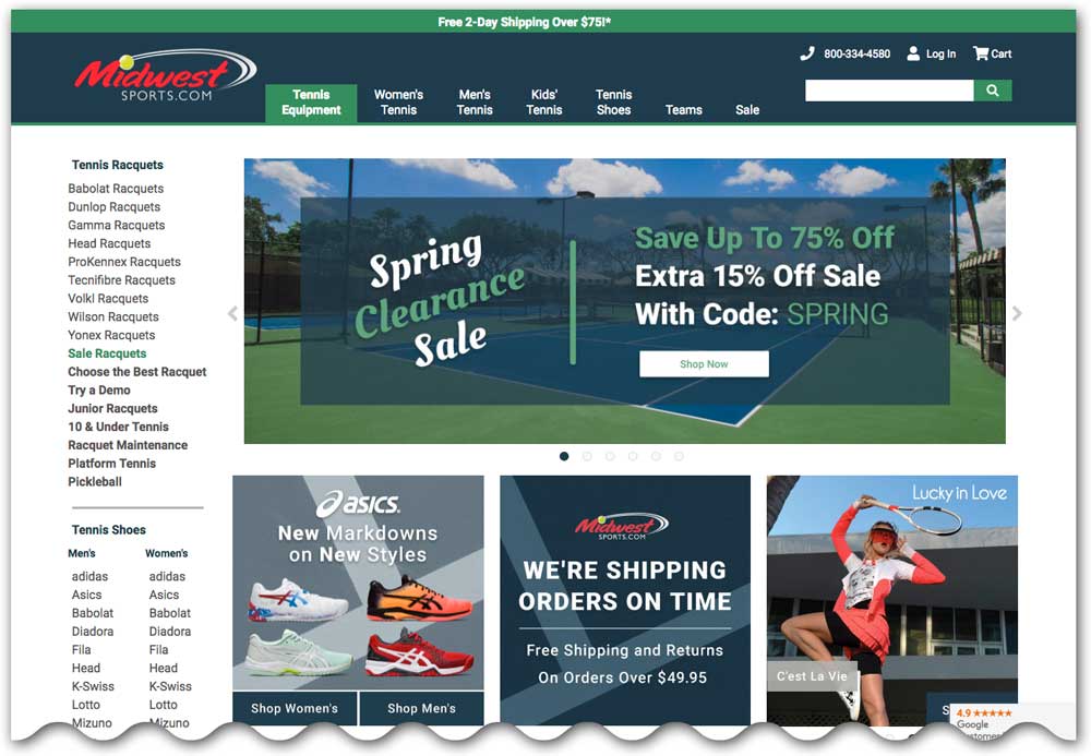 Midwest Sports website screenshot