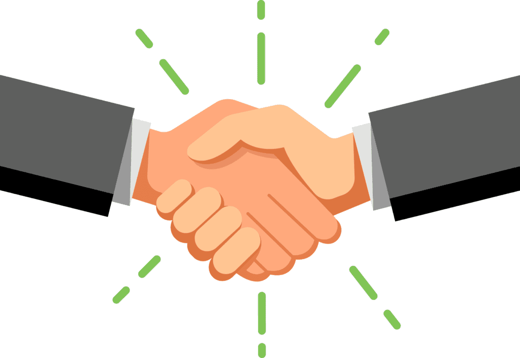 Illustration of a handshake depicting partnership
