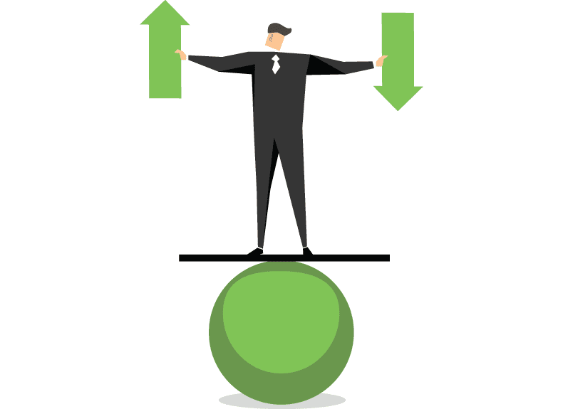 Illustration of a man balancing on a ball